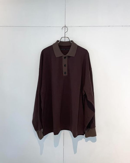 OVERSIZED MOSS STITCH POLO(BROWN)