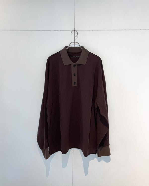 OVERSIZED MOSS STITCH POLO(BROWN)