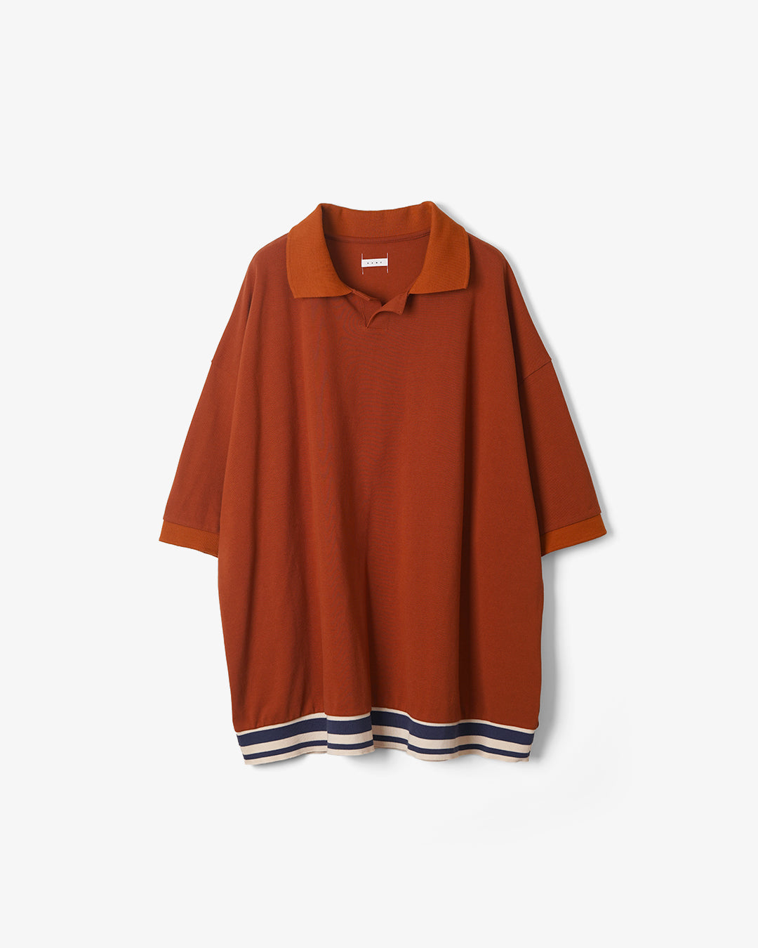 INDIAN COTTON KANOKO BIG POLO SHIRT ORANGE