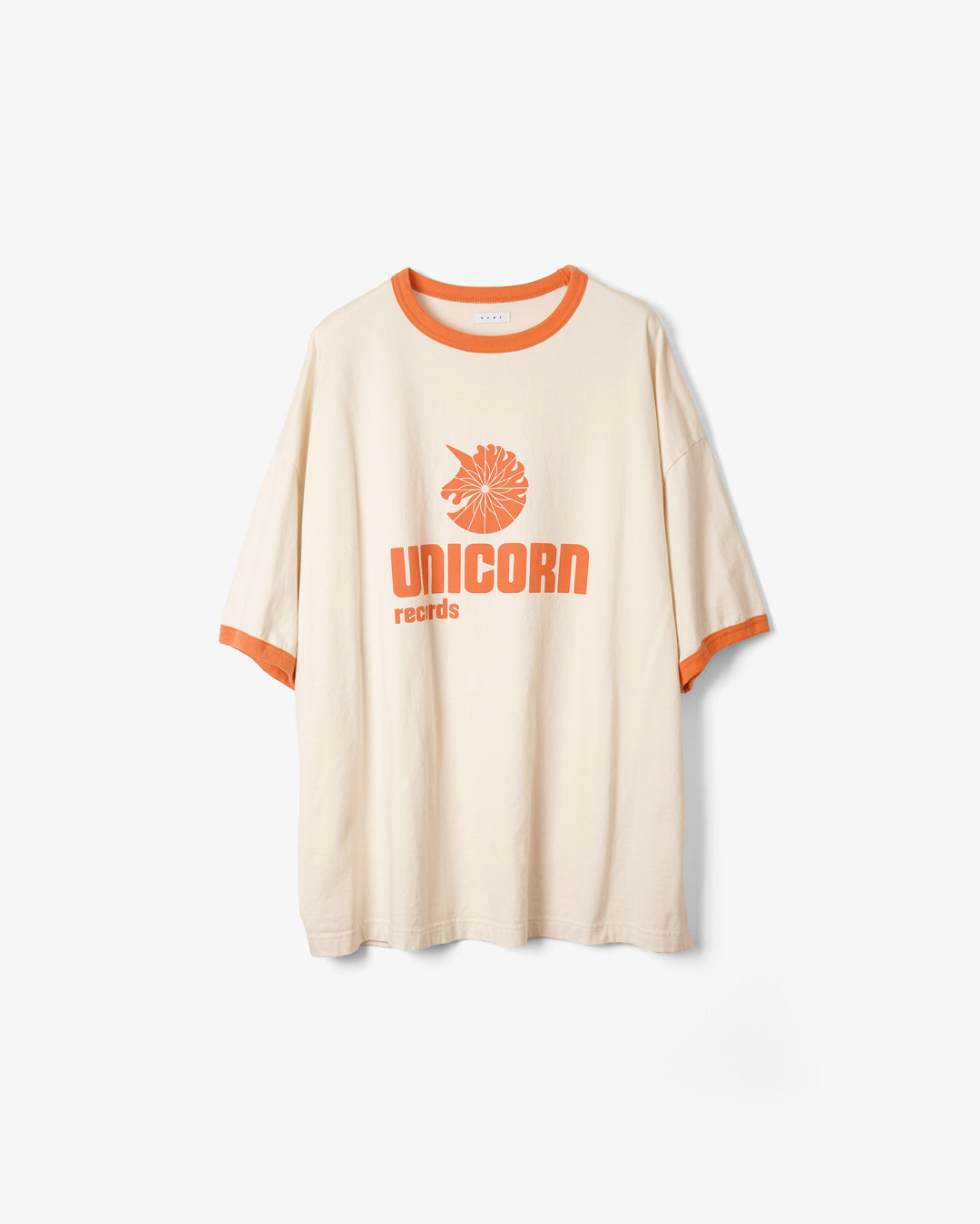 40/2 COTTON PRINT TEE "UNICORN RECORD"NATURAL