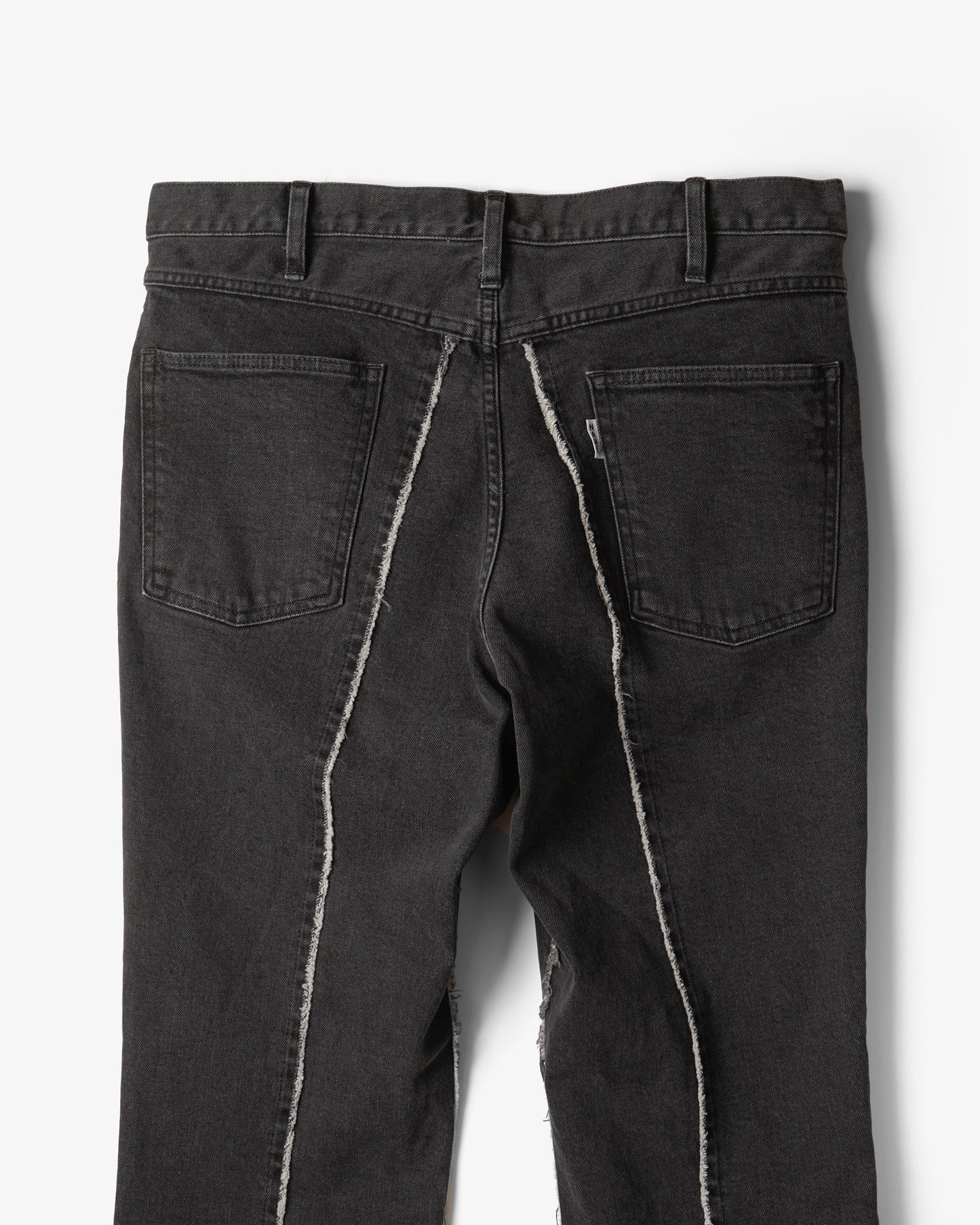 WASHED TWO SIDES DENIM FLARE PANTS