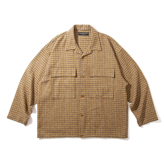 Flannel Box Shirt (Beige)