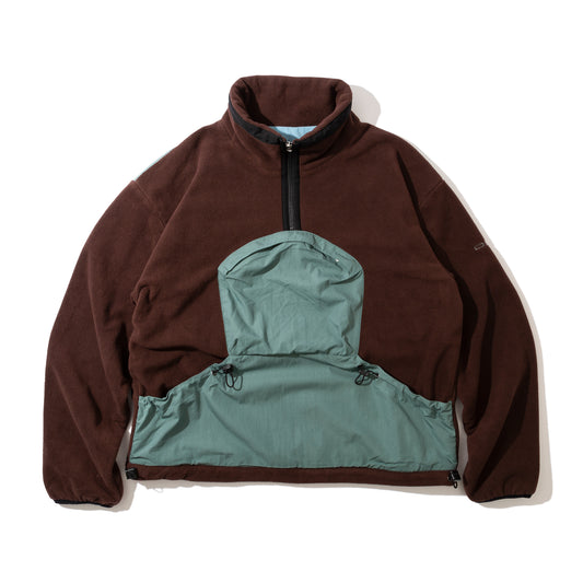 Fleece Pullover Jacket (Brown)